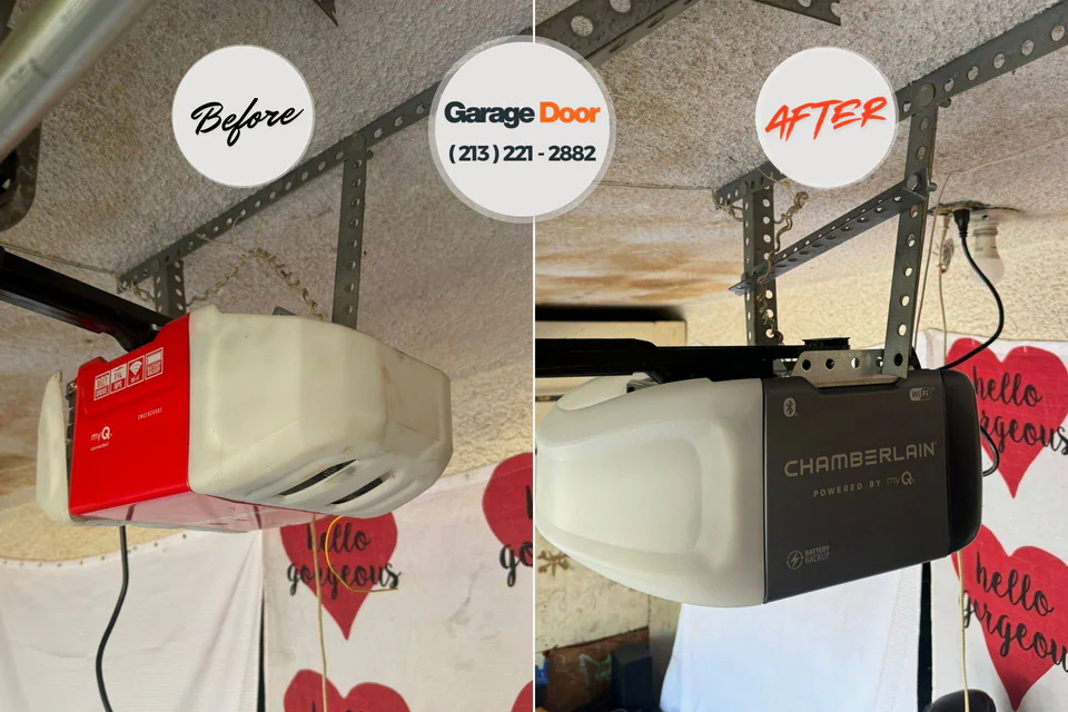 Before and after: garage door repair Ellwood City, PA